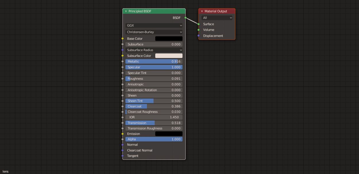 lens material in blender